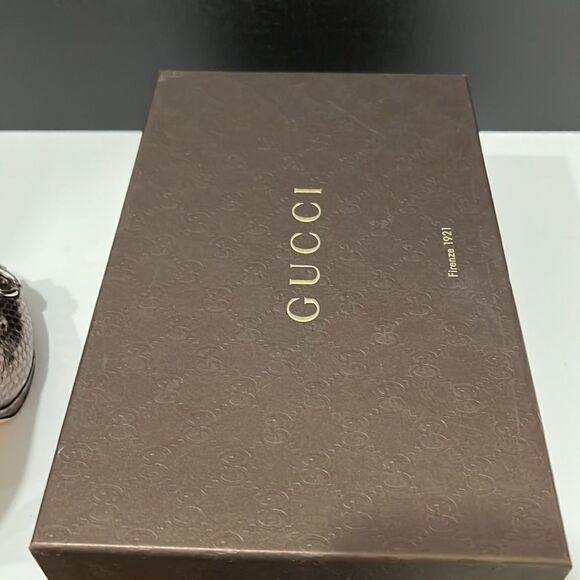 Gucci Snakeskin Peep Toe Pumps - Picture 9 of 10